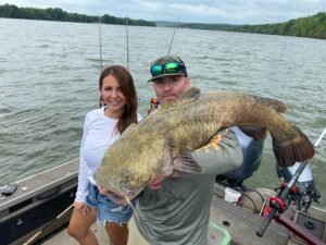 Mike Mitchell is known for his ability to put his clients on trophy cats. His Boss Kat Super Boss hooks play a big role in boating big flatties like this.  