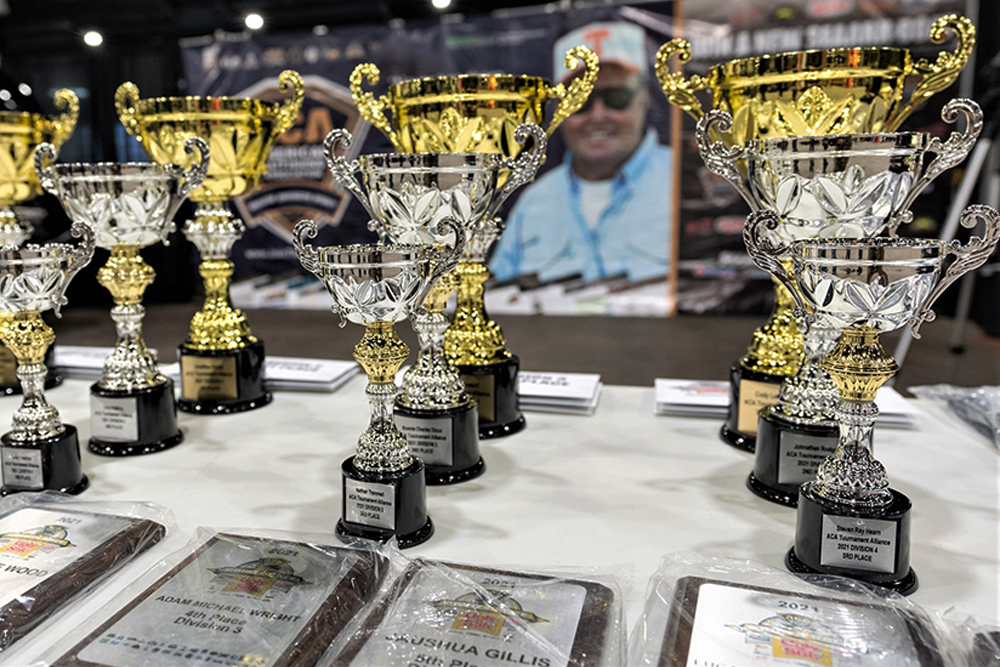 photo of trophies on a table