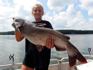 Lake Murray is an excellent destination for family fishing adventures targeting big, blue catfish.