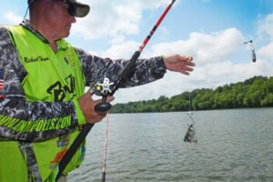 The 'go-to' bait for Haney and Crimm is often whole, or big chunks, of skipjack but other baits are highly effective depending on the size of fish targeted. (T. Madewell Photo)