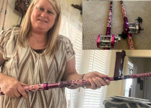 Heather Highnote was pleased to receive her Lady Elite from her husband Marty. The insert shows her rods with matching reels installed. (Marty Highnote Photo)