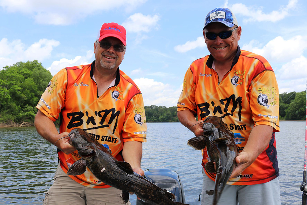 B’n’M pro staffers Rodney Crimm and Michael Haney specifically target flatheads in many river settings based largely on locations chosen and how they set up to fish those spots.