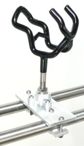 T-6000-LRH Rod Holders clamp to both tubes of the T-6200 Troll King, adding stability to the rack. They are adjustable left to right and lock in place.