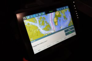 Garmin announced at ICAST the new interfacing compatibility with Power-Poles. (Photo by Brad Wiegmann)