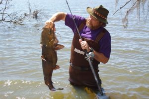 A boat works best for reaching flathead hotspots on big rivers, but at times, bank fishing or wade fishing also can be productive.