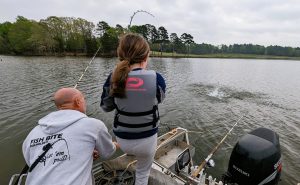 Battling big catfish fuels the passion for the sport of catfishing by girls of all ages. 