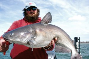 Big blue catfish are caught in January, but the tactics employed need to take advantage of what the weather and water conditions offer on any given trip.