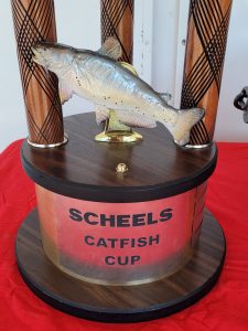 The Scheels Catfish Cup from the Scheels Boundary Battle on the Red River. The real goal of this tournament is to get your name engraved on this trophy.