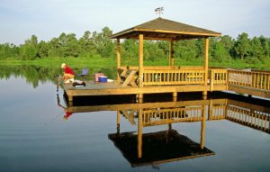 Fishing piers provide extended access into lakes and ponds that often are well stocked with catfish.