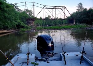 When hunting for flatheads anglers should look for large piles of laid down timber and log jams as likely spots. 