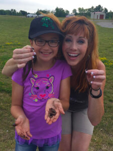 This little girl (and her brother shown in the photo at the top of the page) learned to fish from Anietra Hamper. This was the first time she fished and she still loves to do it today. (Anietra Hamper photo)