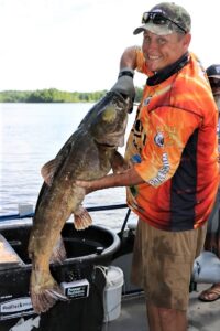 Flatheads are a favorite target for Haney and Crimm on the Alabama River. Haney is shown hear with a nice Alabama River flattie. 