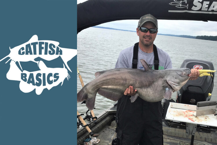 photo of Ty Wolf holding a catfish