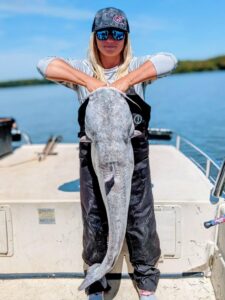 Risch caught this fall season blue cat on the James River in September of 2021 with Captain Thomas Mallory.