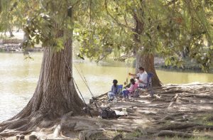 Caption: The urban fishing pond at Southside Lions Park provides easy access for families to enjoy fishing. (Photo courtesy of TPWD)