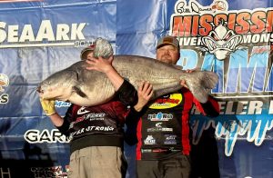 The Mitchells caught the Big Fish at the Bama Blues Tournament, a monster that tipped the scales to 88 pounds. Photos courtesy of Mike and Jackson Mitchell