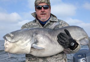This jumbo blue catfish was caught at Lake Tawakoni with fishing guide Matt Cartwright.