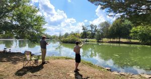 Excellent catfishing opportunities are available on the two lakes at the Salato Wildlife Education Center.