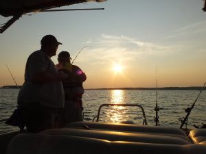 Guide William Attaway said late evening is prime time for hooking big cats, or huge numbers of eaters, at Lake Monticello.