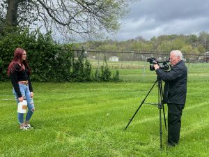 One of dozens of media interviews Jaylynn Parker did after landing her Ohio state-record blue catfish.