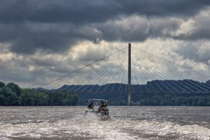The Ohio Division of Wildlife Fisheries Management Team heading out for catfish population surveys on the Ohio River.
