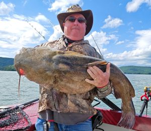 Capt. Mike Mitchell with Southern Cats Guide Service said the Guntersville Reservoir headwaters harbor plenty of trophy blues, but he adds that “some years the flathead fishing is phenomenal.” Photo by Capt. Mike Mitchell