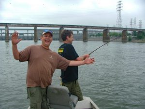 The right flow conditions for light-tackle fishing big blues will almost always generate more than electric power. It generates tons of fun when somebody hooks up.