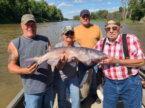 Tracy and Jon Spunaugle come from Iowa to fish with Nodak Charters almost every year. One year they brought great-grandfather (right) who, at 90 years of age, now holds the record as the oldest person to catch a fish on Capt. Bernier’s boat.