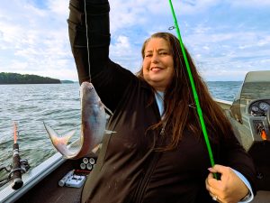 Jill Bruces loves all sizes of catfish. It’s the “going fishing” that drives her spirit.